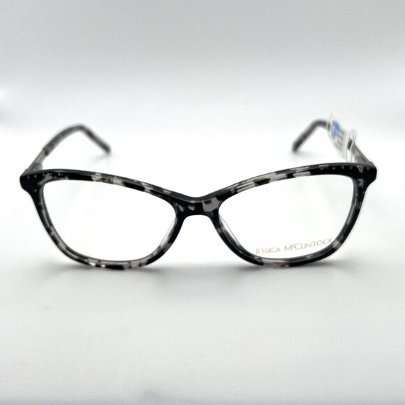 Jessica McClintock JMC 4305 Cat Eye Gem Eyeglass Frames Black Tortoise 53-15-140